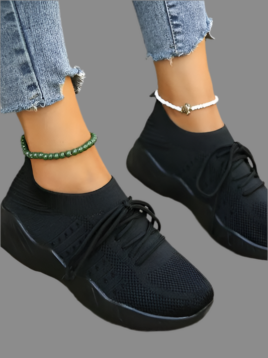 Mesh Round Toe Flat Athletic